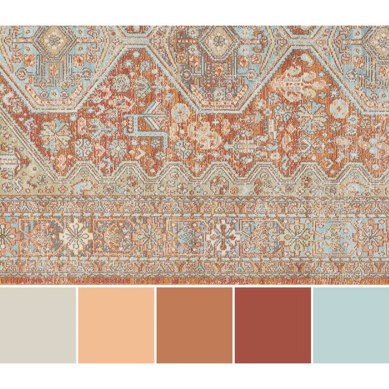 ECARPETGALLERY Machine Woven Alicia Copper Area Rug