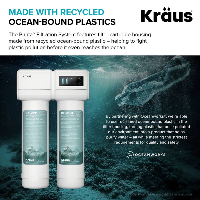 Kraus FS-1001 Purita 2-Stage Under Sink Water Filtration System with