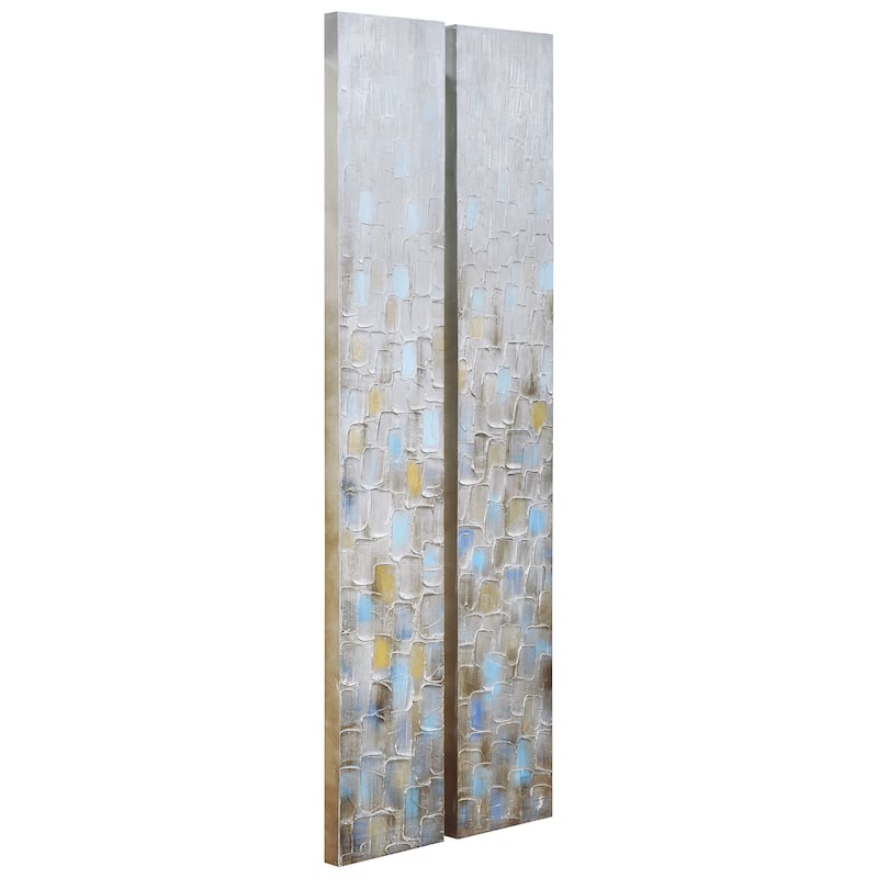 Cosmopolitan Textured Metallic Hand Painted Canvas Wall Art