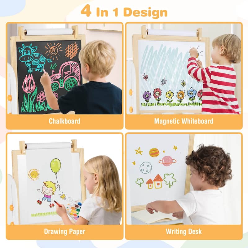 Costway 4-in-1 Kids Art Easel with Stool with Magnetic Whiteboard - See Details