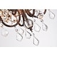 preview thumbnail 5 of 10, Antique Copper 4-Light Beaded Drum Shade Chandelier with Crystals - Antique Copper