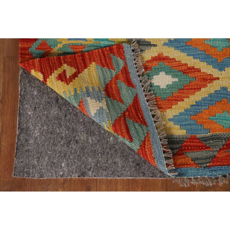 Southwestern Kilim Rug Flatweave Foyer Wool Carpet - 3'4"x 4'10"