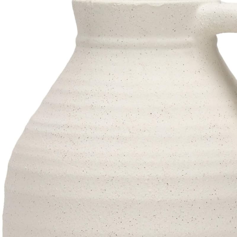 15" Off White Ceramic Jug Table Vase - 9.44