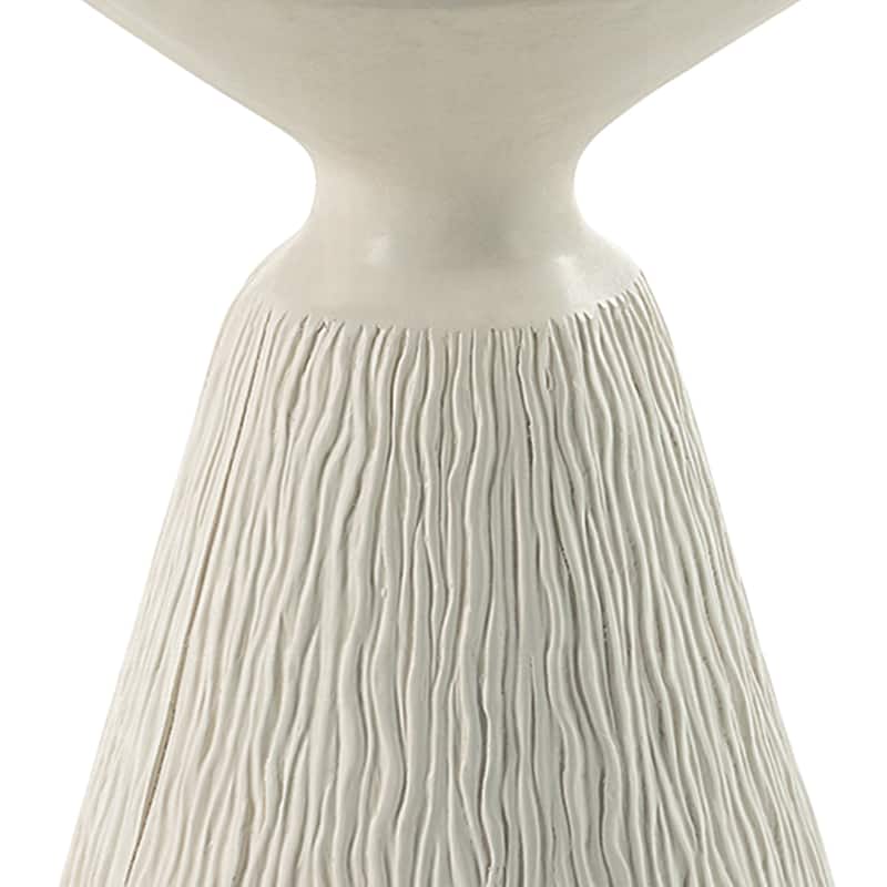 Environmental Friendly Cement Accent Table with Round Table Top in Natural White Finish