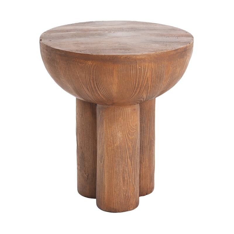 Christopher Knight Home - Marchand MGO Patio Three-Legged Wood-Grain Round Side Table