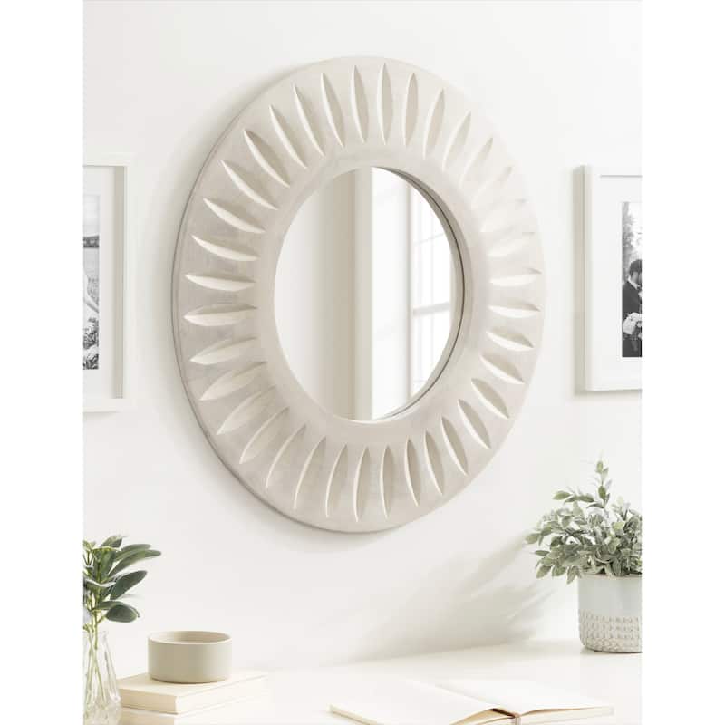 Kate and Laurel Usra Carved Wood Mirror - 26x26