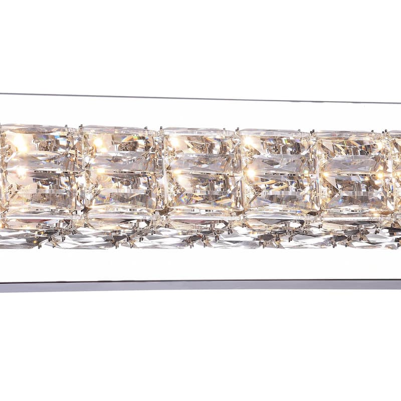 1-Light Chrome Wall Sconce With Clear Crystal Accents