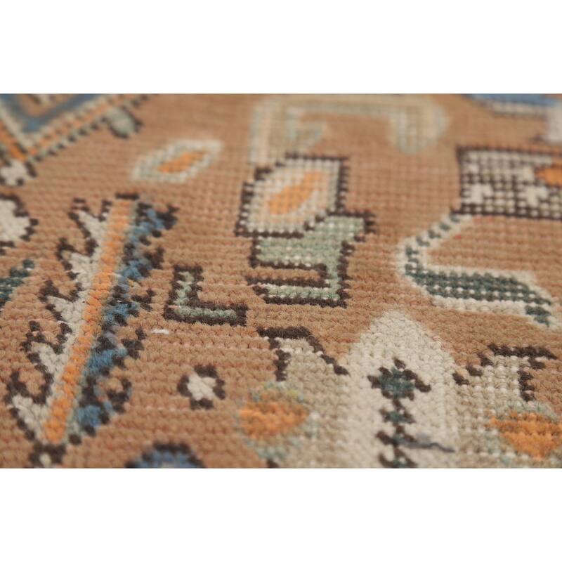 Brown Tabriz Persian Area Rug Hand-Knotted Geometric Wool Carpet - 6'5"x 9'8"