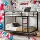preview thumbnail 12 of 28, Full over Full Metal Bunk Bed, Low Bunk Bed with Ladder, White