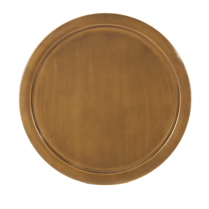 Roomfitters Round Metal Coffee Table, Modern Center Cocktail Table for Living Room, Indoor Outdoor Furniture