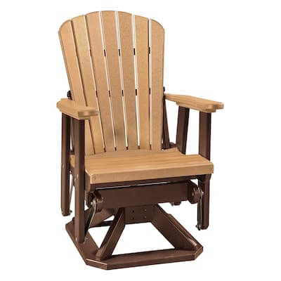 OS Home Model FanBack Swivel Glider in Cedar and Tudor Brown