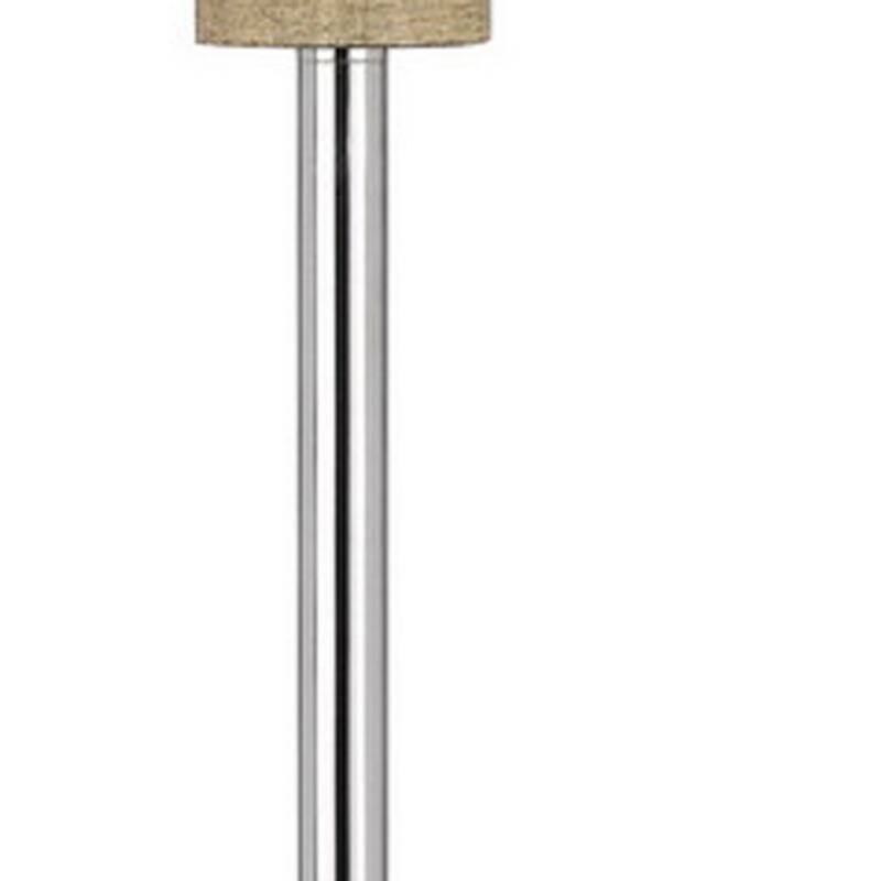 61" Chrome Floor Lamp with White Square Shade and Dimmable E26 Socket for Living Room or Office - 61"H x 17.75"W x 17.75"D