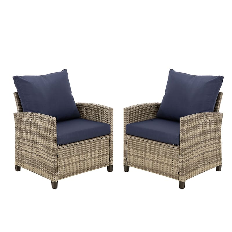 2-Seater Outdoor Wicker Sofa Couch with Comfy Cushions