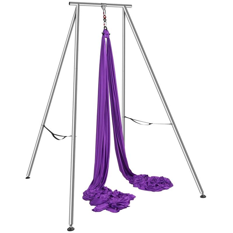 Aerial Yoga Frame with Hammock, 9.67ft Stand for Indoor Outdoor Use - Purple