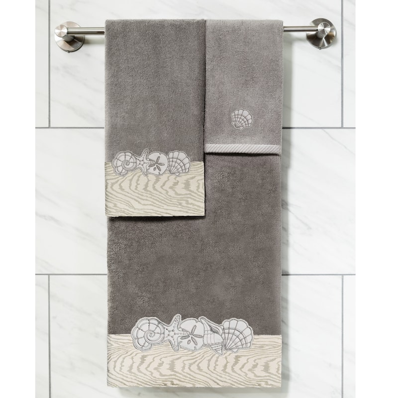 Authentic Hotel and Spa Turkish Cotton Shell Row 2PC Hand Towel Set