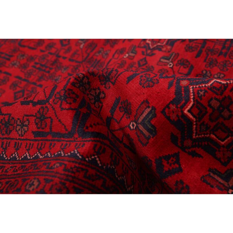 ECARPETGALLERY Hand-knotted Finest Khal Mohammadi Red Wool Rug - 4'2 x 5'10