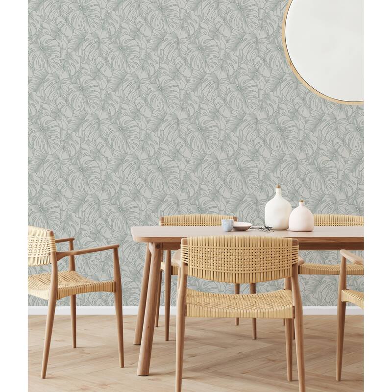 Scott Living Borneo White Peel and Stick Wallpaper