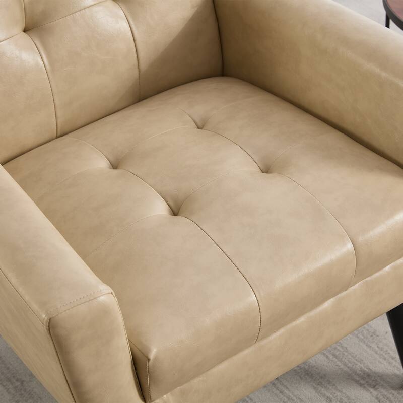 PU Accent Chair with Curved Back