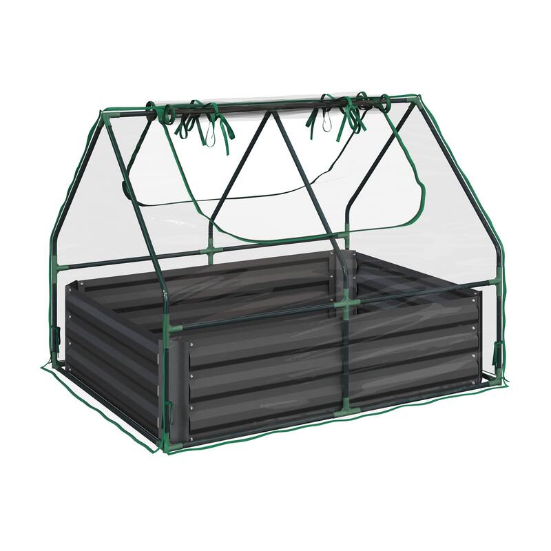 Raised Garden Bed with Removable Green House - 4ft x 3ft by Home-Complete