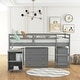 preview thumbnail 30 of 41, All-in-one Bookcase Bed Platform Bed Twin Size Low Loft Bed with Rolling Portable Desk, Bookshel, Cabinet and Storage Drawers
