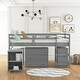 preview thumbnail 33 of 48, Roomfitters Low Study Twin Loft Bed with Cabinet, Rolling Portable Desk, Sturdy Wooden Frame, Space-Saving Design