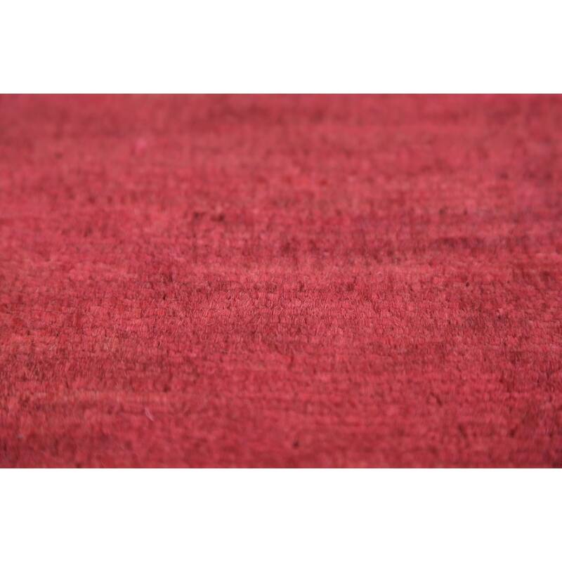 Pink Modern Gabbeh Oriental Area Rug Handmade Tribal Wool Carpet - 5'6" x 7'10"