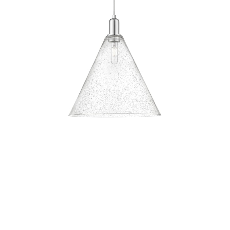 Innovations Lighting 716-1P-18-16 Berkshire Glass Pendant Berkshire - Polished Chrome / Seedy