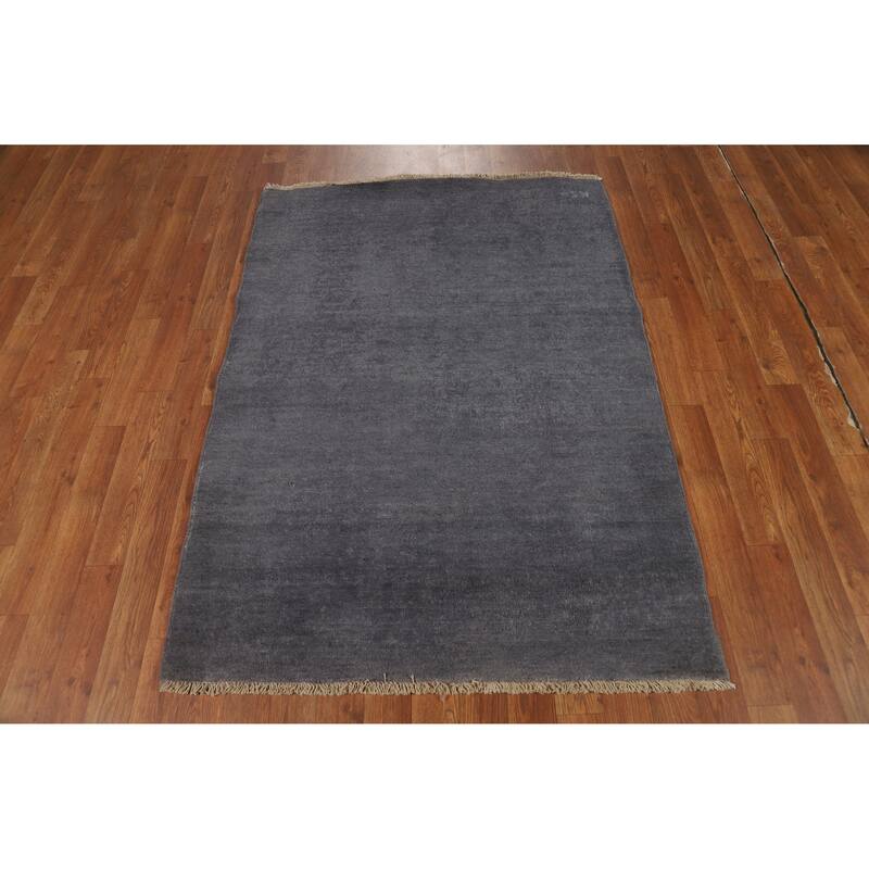 Modern Gabbeh Oriental Rug Handmade Foyer Wool Carpet - 3'5" x 4'9"