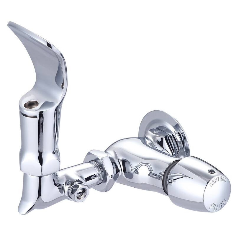 Pioneer Faucets Central Brass Push Button Bubbler - Polished Chrome