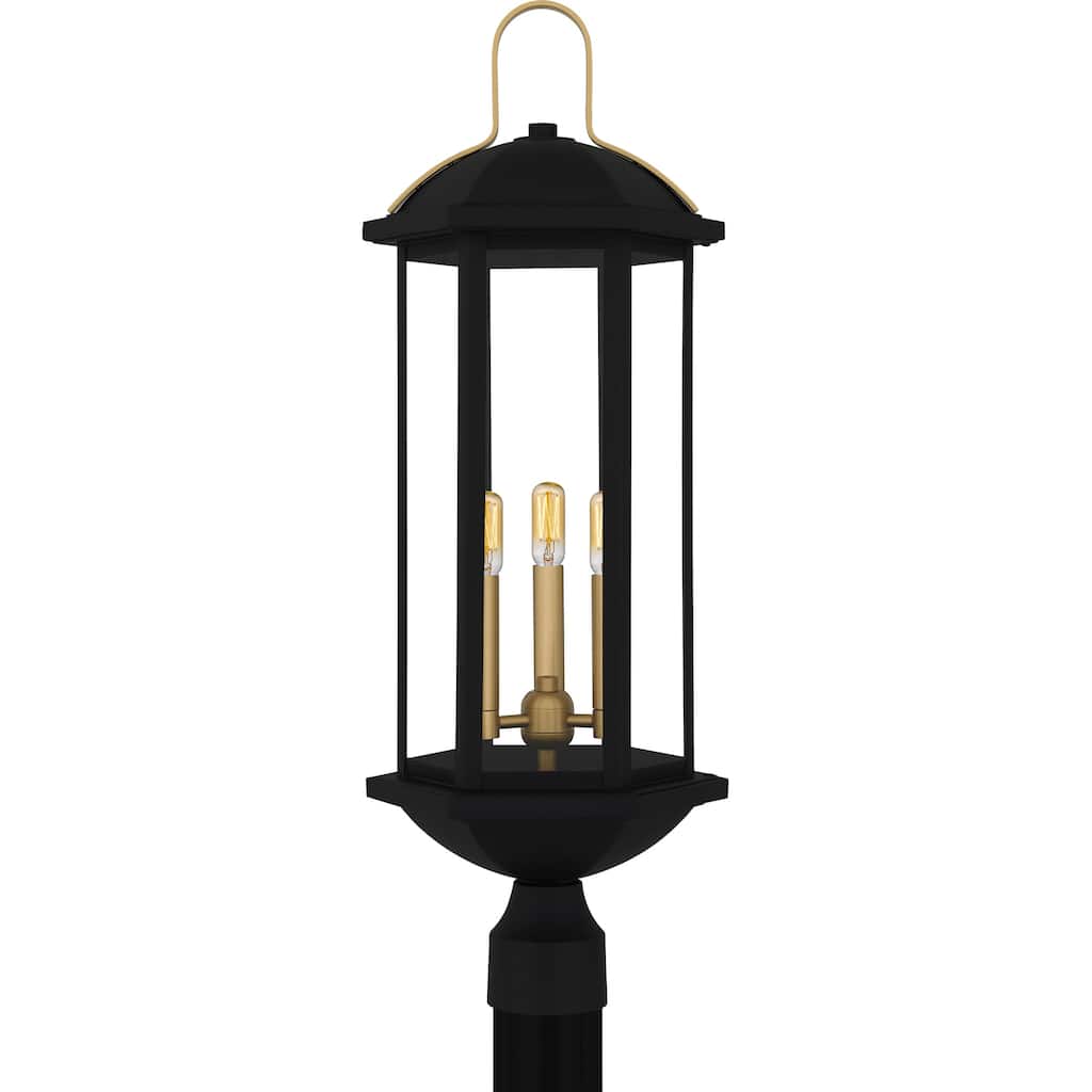 Crestfield 3-Light Matte Black Outdoor Post Lantern
