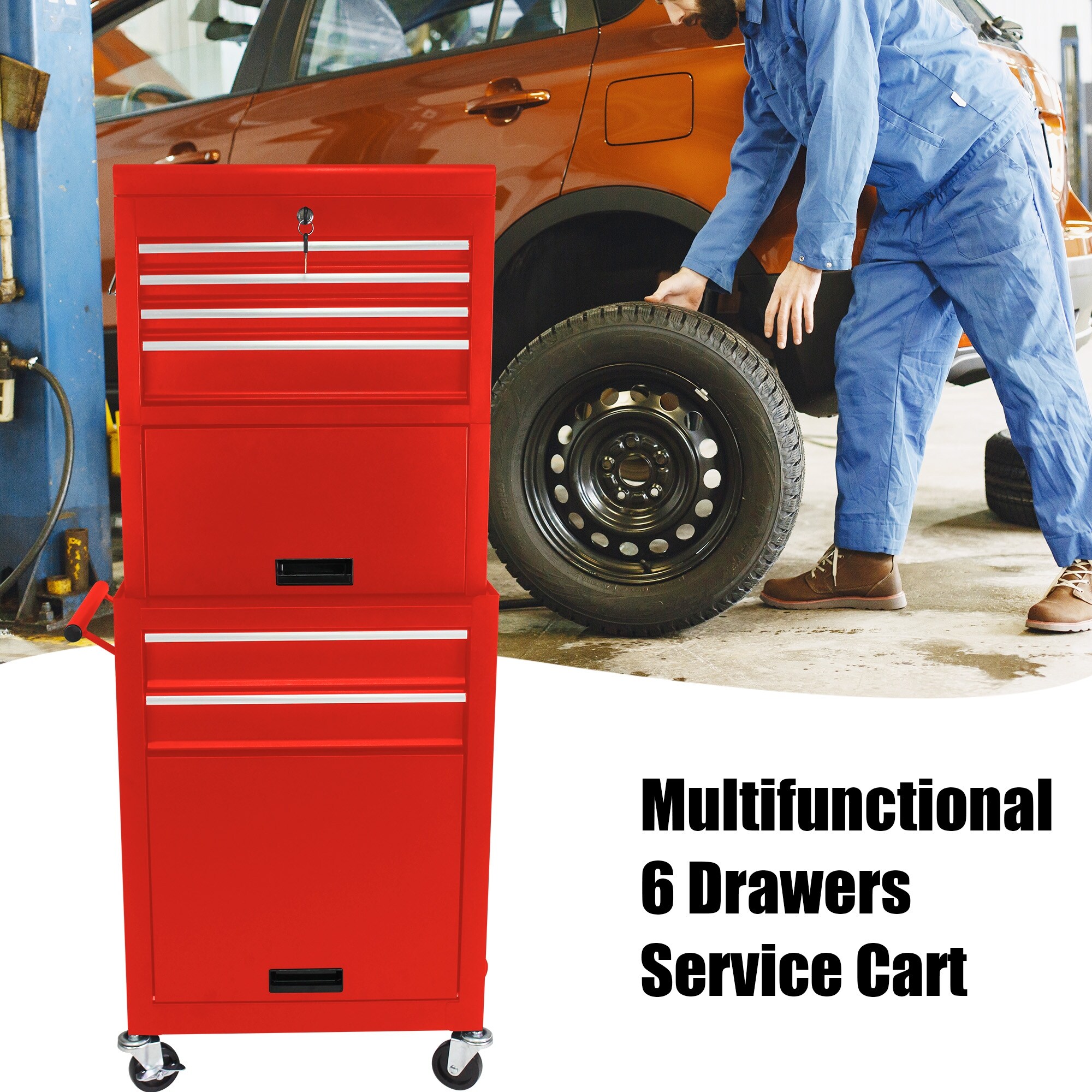 High Capacity Rolling Tool Chest with Wheels and Drawers 6 Drawer Tool Storage Cabinet Bed Bath Beyond 41132224