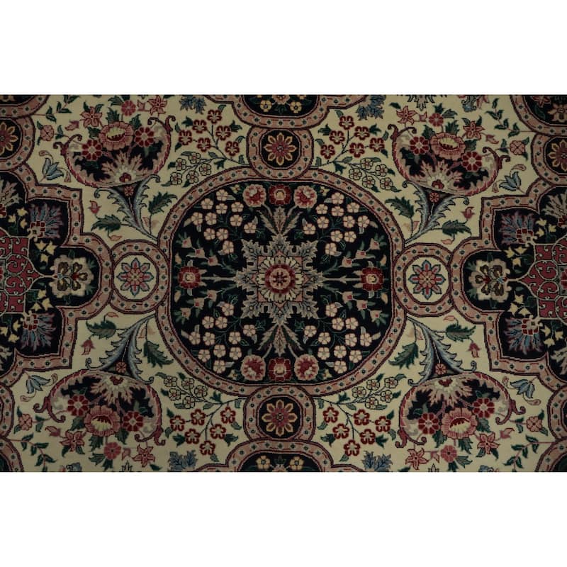 Hand Knotted Oriental 100% Wool Carpet Traditional Floral Beige & Ivories Aubusson Area Rug - 12' 3'' X 9' 1''