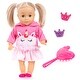 preview thumbnail 1 of 3, Bayer: Charlene Little Lover Doll - 13" Pink Unicorn Top - w/Kiss & Laugh Sounds, Blonde, Hair Accessories, Open/Closes Eyes