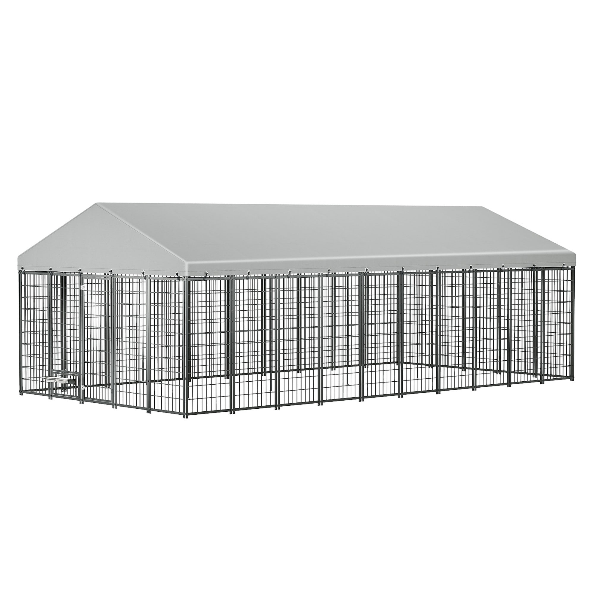 227in UV Resistant Roof Iron Outdoor Dog Kennel Run Pen