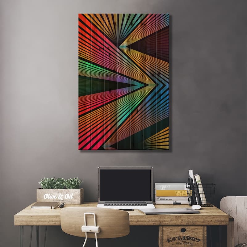 Crazy Ranibow Print On Wood by Diego Tirigall - Multi-Color