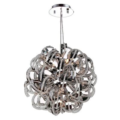 Worldwide W83112C20 Nine Light Chandelier Medusa Polished Chrome - One Size