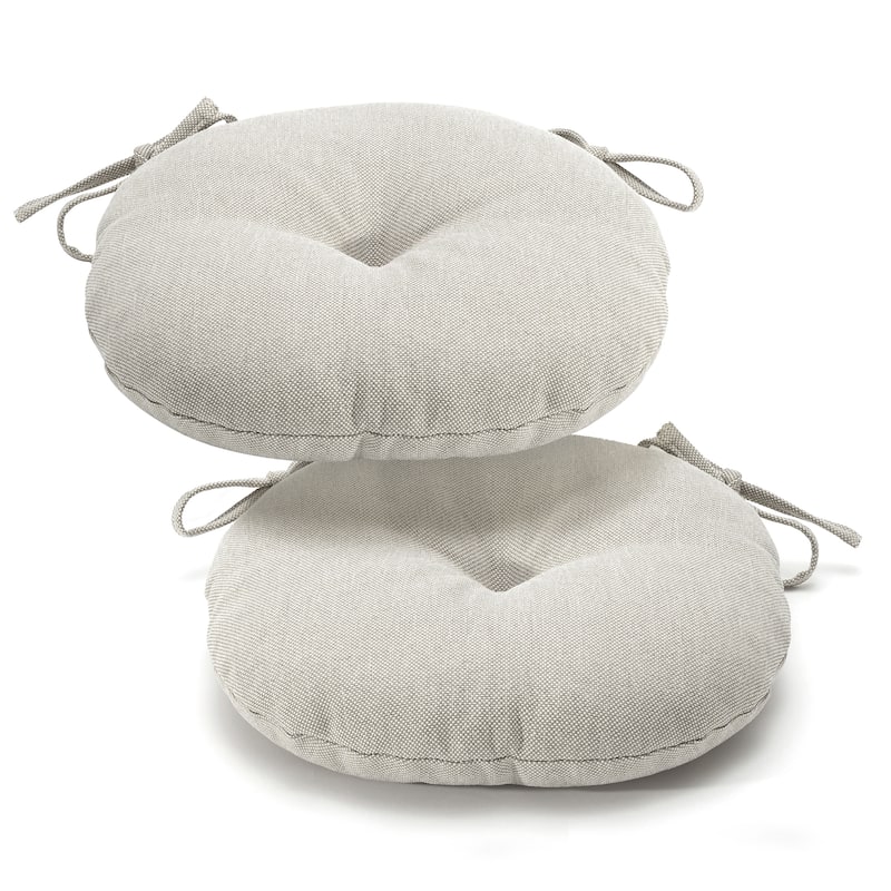 Klear Vu 15" Wellfleet Bay Outdoor Round Chair Cushion Set - Natural - Set of 2