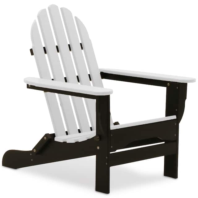 Nelson Recycled Plastic Folding Adirondack Chair - by Havenside Home - White / black