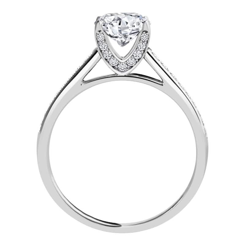 Auriya 14k Gold Round Lab Grown Diamond Graduated Shank Bridal Set Ring 1.00 to 4.00 ct. tw. (F-G, VS)