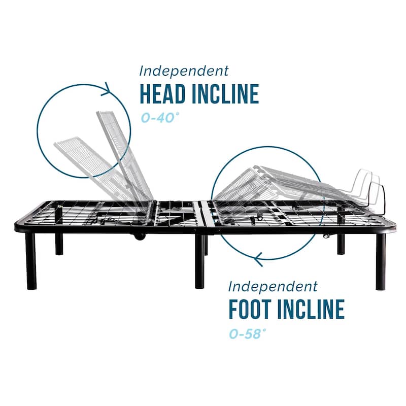 Lucid 12-inch Gel Memory Foam Mattress and Standard Adjustable Bed Set