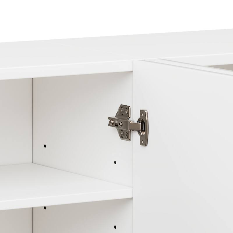 Wavy Door TV Cabinet with Adjustable Shelves & Cable Holes, Media Console Table TV Stand for TVs Up to 75"