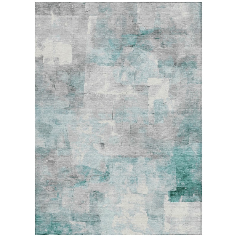 HomeRoots Abstract Transitional Rectangle Outdoor Rug
