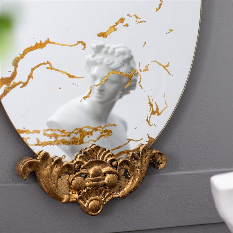 Decorative Oval Wall Mirror, Accent Mirror for Living Room, Entryway