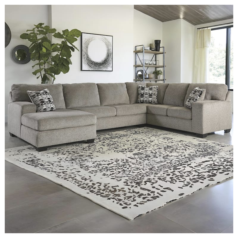 Ballinasloe 3-Piece Sectional with Left Facing Chaise - Platinum - Platinum - Left Facing