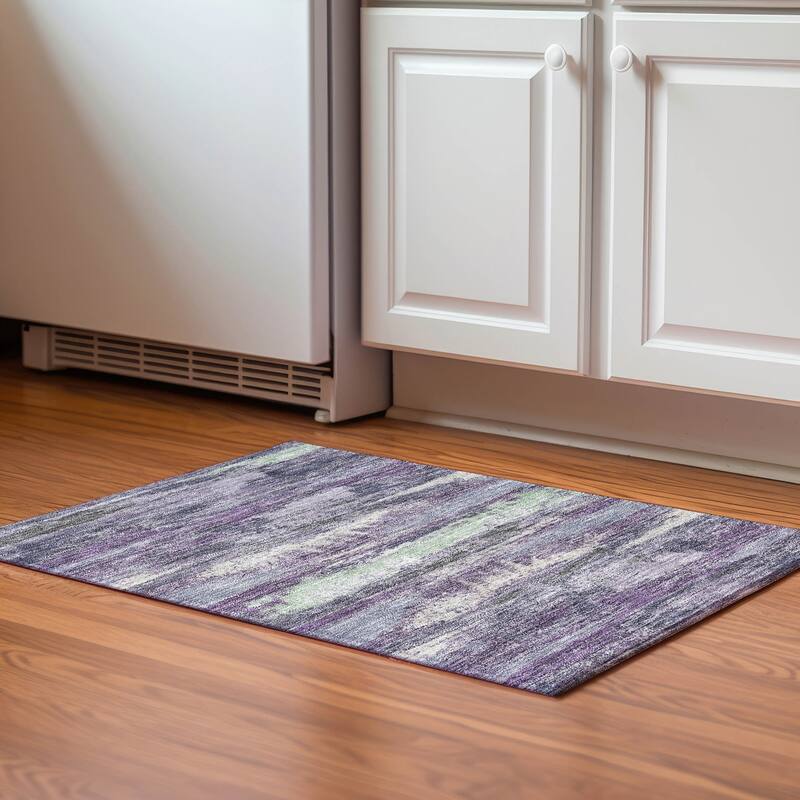 Premium Washable Super Soft Modern Casual Mayfield Rug - Purple - 1'8" x 2'6"