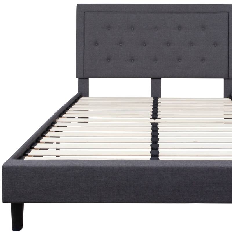 Panel Tufted Upholstered Platform Bed