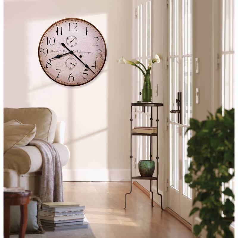 Distressed Vintage Style Round Wall Clock by Howard Miller