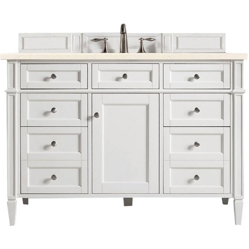 James Martin Vanities 655-V48-3EMR Brittany 48" Single Basin Poplar - Bright White - Painted