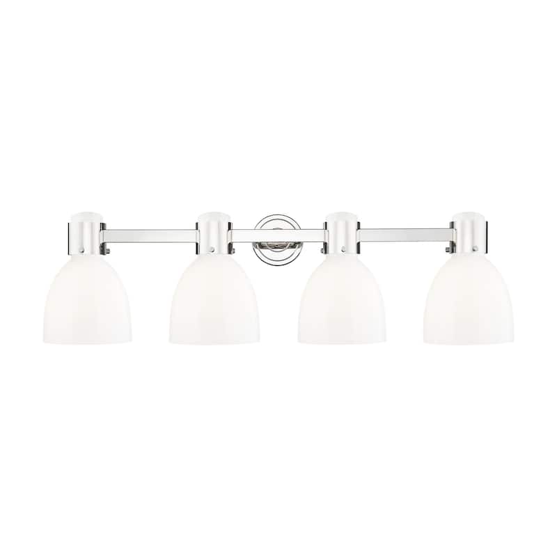 Innovations Lighting 464-4W-10-34 Lawton Bell Vanity Lawton Bell 4 - Polished Nickel / Gloss White