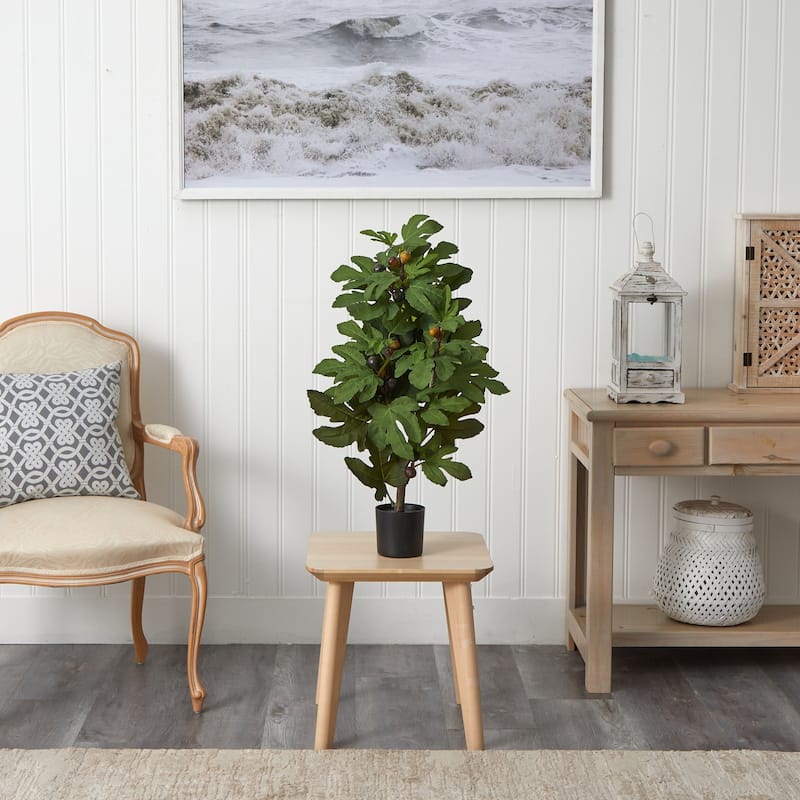 Artificial Fig Tree 32" Indoor Outdoor Faux Plant Home Office Decor - 2.67ft.